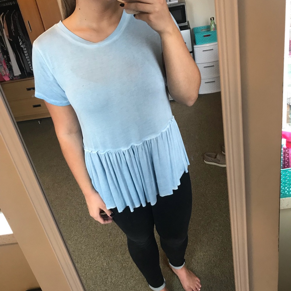Blue peplum tee shirt